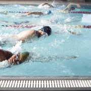 Swimmers using an FFC lap pool.