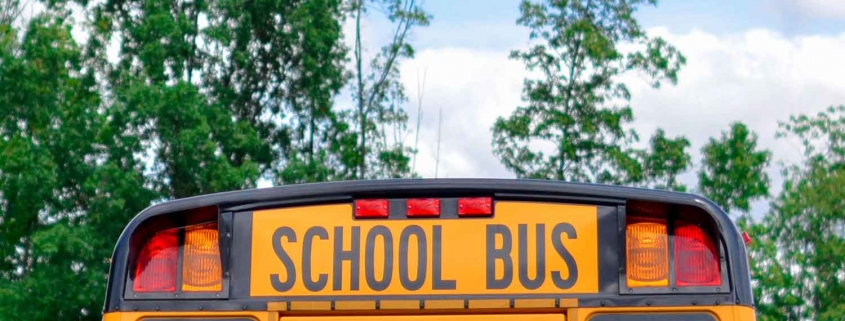 The back of a school bus