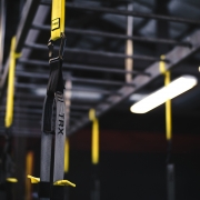 TRX Bands hanging from rack