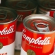 Up close photo of Campbell's soup cans.