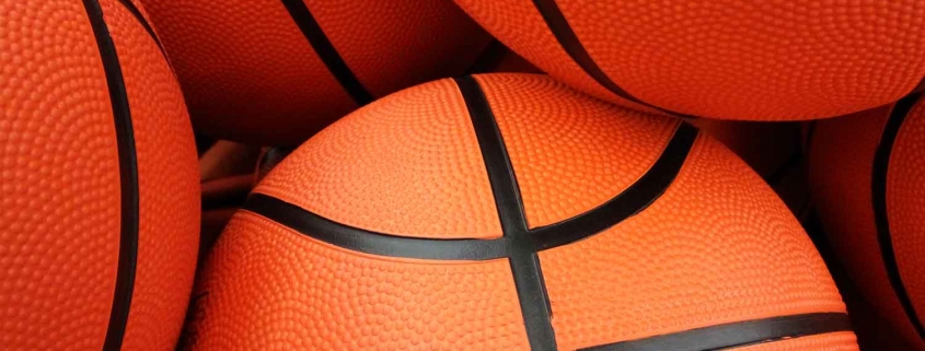 close up of a basketball