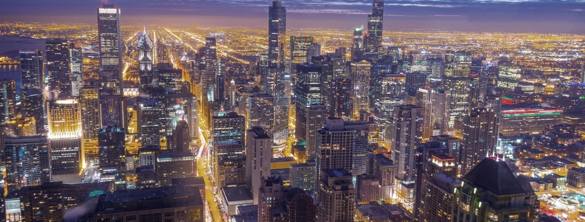 Chicagoland Skyline View from the air