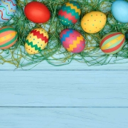 Easter eggs on a table