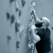 Man climbing FFC wall.