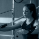 Pilates apparatus student.