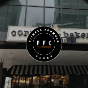 Corner bakery entrance with ffc logo on top of image