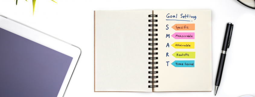 Notebook outlining SMART goals