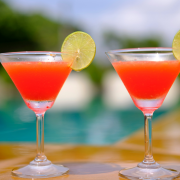 Cocktails outside on the bar