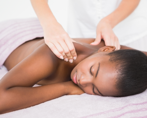 Woman on a massage table