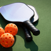 Pickleball paddles and balls