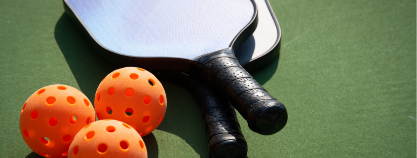 Pickleball paddles and balls