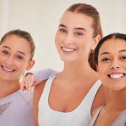 A group of young women in a social setting