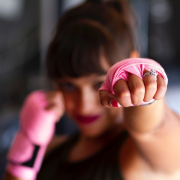 A women in a self defense training session