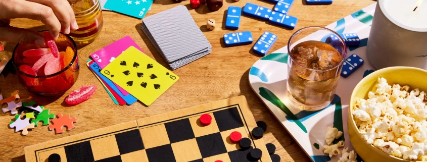 A group of people having a friendly game night