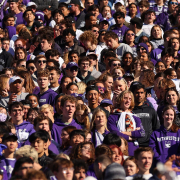 Northwestern students at a college football game