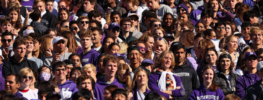 Northwestern students at a college football game