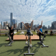 member cycle class on rooftop at best gym in chicago.jp