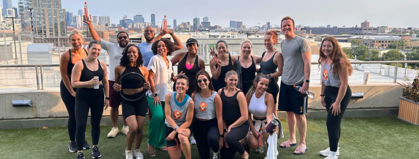 group of members on rooftop deck at best gym in chicago.jpg