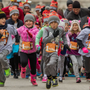 Kids participating in a turkey trot