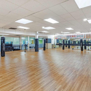Boxing Studio with punching bags and training equipment at Best gym in Old Town Chicago.