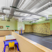 Kids Club with Small Climbing Wall Inside FFC Oak Park Gym.