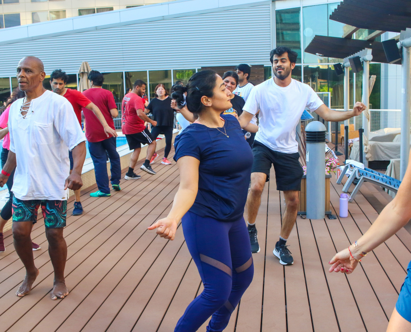 FFC Members dancing on the Rooftop at FFC west loop