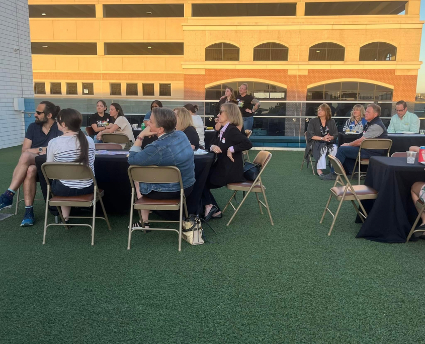 Outdoor party at EH on their outdoor rooftop turf