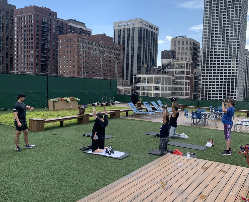 Rooftop private class at the FFC Gold Coast rooftop