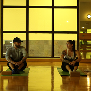couple at yoga class