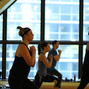 Group fitness class at union station